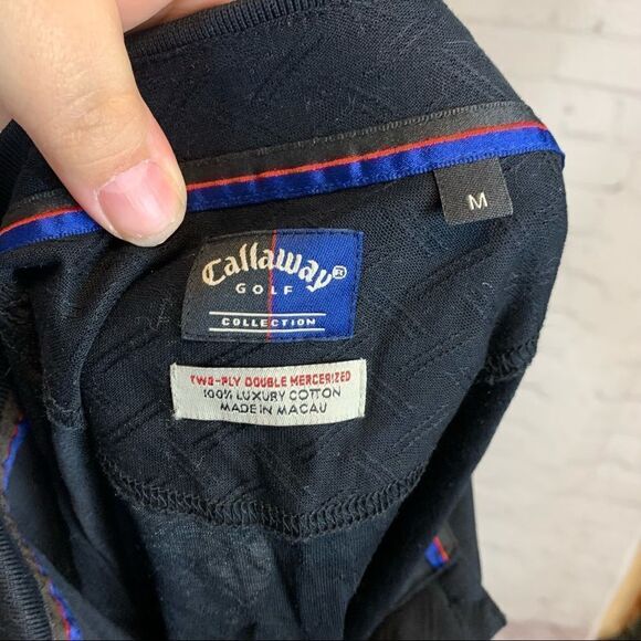 Callaway Golf Luxury Cotton Golf Polo size Medium New with tags Black - Picture 5 of 8